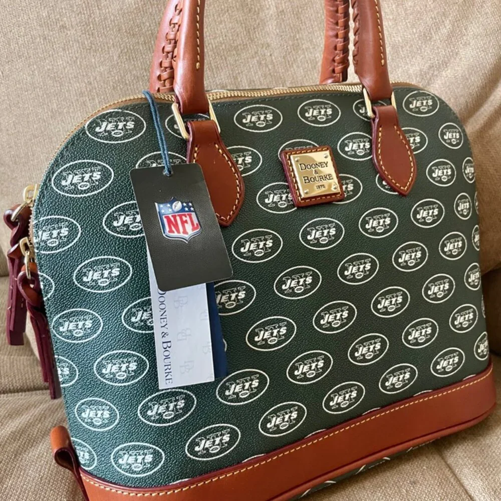 NFL NEW YORK JETS FOOTBALL‎ DOONEY & BOURKE SATCHEL CROSSBODY BAG FAN / TAILGATE